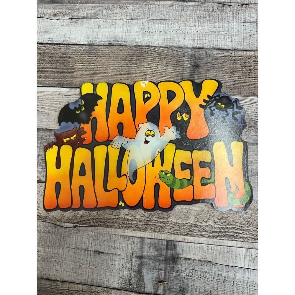 VTG 1982 Hallmark Happy Halloween Die Cut Decoration Large Wall Decor Retro